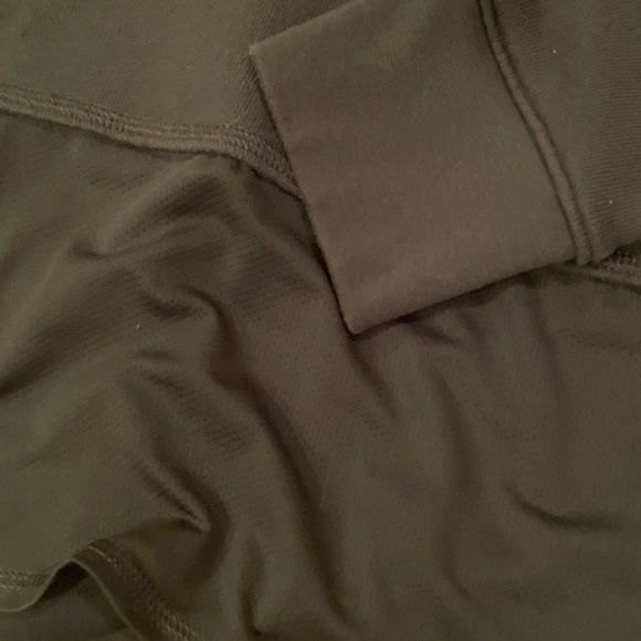 French Terry Lace Up Back Pullover Sweatshirt/Olive Green - Picture 5 of 7